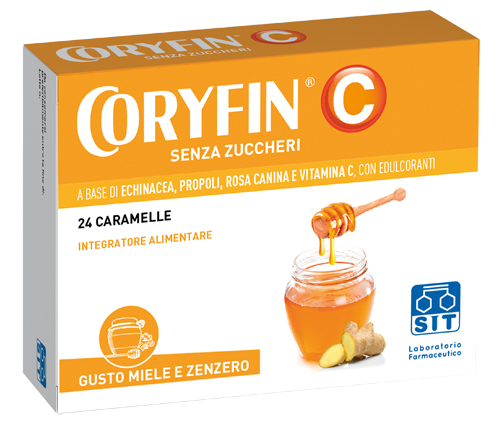 CORYFIN C SENZA ZUCCHERO MIELE ZENZERO 24 CARAMELLE - Farmacia Murachelli Di Putelli dr. Giovanni