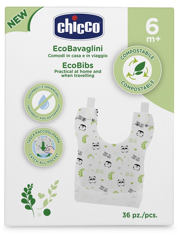 CHICCO BAVAGLINI MONOUSO COMPOSTABILI 36 PEZZI - Farmacia Murachelli Di Putelli dr. Giovanni