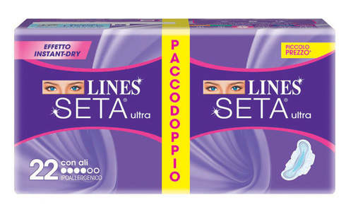 LINES SETA ULTRA ASSORBENTE CON ALI 22 PEZZI - Farmacia Murachelli Di Putelli dr. Giovanni