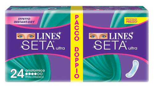 LINES SETA ULTRA ASSORBENTE ANATOMICO 24 PEZZI - Farmacia Murachelli Di Putelli dr. Giovanni