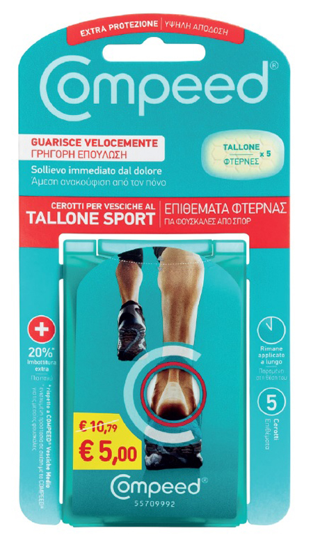 COMPEED CEROTTI PER VESCICHE AL TALLONE SPORT 5 PEZZI PROMO 5 EURO - Farmacia Murachelli Di Putelli dr. Giovanni