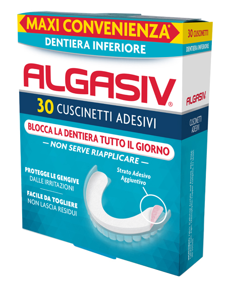 ALGASIV ADESIVO PER PROTESI DENTARIA INFERIORE 30 PEZZI - Farmacia Murachelli Di Putelli dr. Giovanni