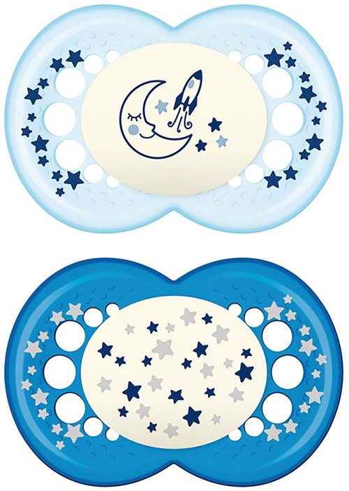 MAM SUCCHIETTO ORIGINAL NIGHT 6+ MESI SILICONE MASCHIO 2 PEZZI - Farmacia Murachelli Di Putelli dr. Giovanni