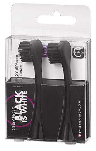 CURAPROX TESTINE RICAMBIO BLACK IS WHITE HYDROSONIC DUO PACK BLACK 2 PEZZI - Farmacia Murachelli Di Putelli dr. Giovanni