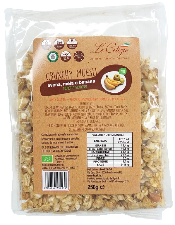 LE CELIZIE CRUNCHY AVENA/MELA/BANANA 250 G - Farmacia Murachelli Di Putelli dr. Giovanni