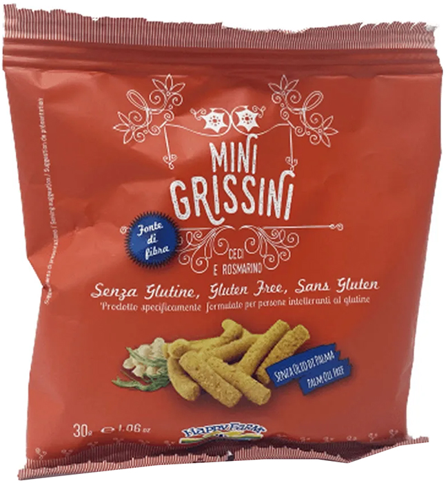 HAPPY FARM MINI GRISSINI CECI/ROSMARINO 30 G - Farmacia Murachelli Di Putelli dr. Giovanni