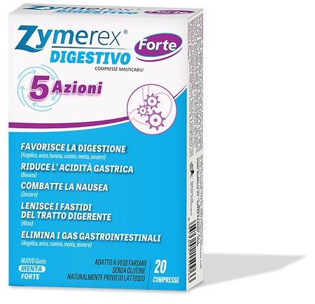 ZYMEREX DIGESTIVO FORTE 5 AZIONI 20 COMPRESSE MASTICABILI - Farmacia Murachelli Di Putelli dr. Giovanni