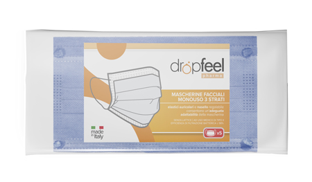 MASCHERINA USO MEDICO DROPFEEL PHARMA MONOUSO TIPO II GLICINE 5 PEZZI - Farmacia Murachelli Di Putelli dr. Giovanni