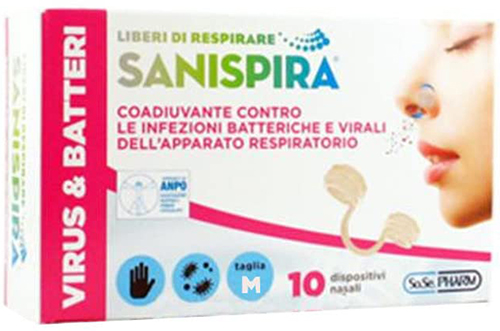 SANISPIRA VISUR & BATTERI FILTRO NASALE MEDIUM 10 PEZZI - Farmacia Murachelli Di Putelli dr. Giovanni