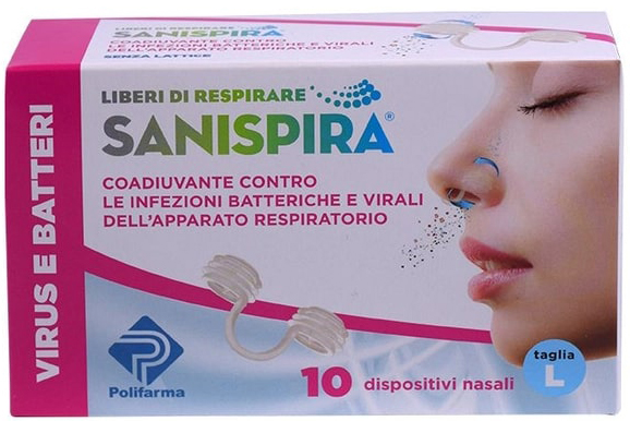 SANISPIRA VISUR & BATTERI FILTRO NASALE LARGE 10 PEZZI - Farmacia Murachelli Di Putelli dr. Giovanni