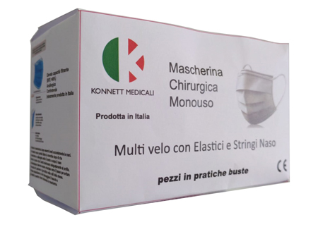MASCHERINA CHIRURGICA MK 00F TIPO IIR 3 STRATI SMS 50 PEZZI - Farmacia Murachelli Di Putelli dr. Giovanni