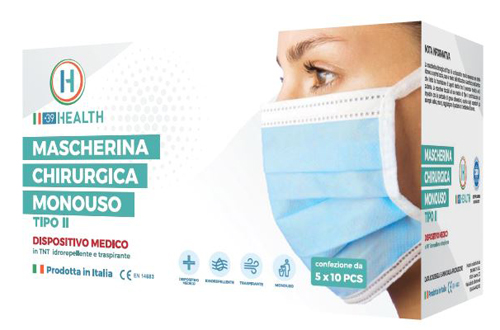 MASCHERINA CHIRURGICA MONOUSO TIPO II 50 PEZZI - Farmacia Murachelli Di Putelli dr. Giovanni