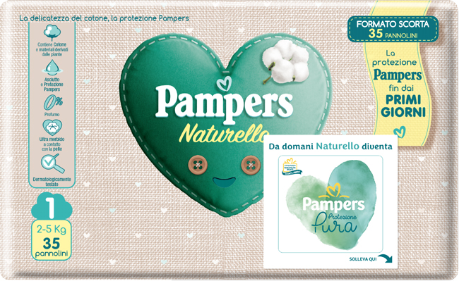 PANNOLINI PAMPERS PROTEZIONE PURA NATURELLO NEWBORN 35 PEZZI - Farmacia Murachelli Di Putelli dr. Giovanni