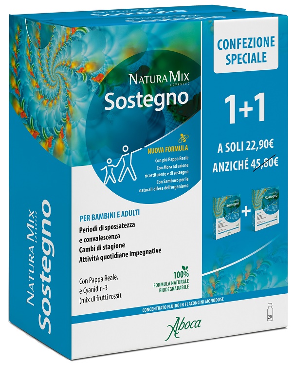 NATURA MIX ADVANCED SOSTEGNO 10 FLACONCINI + 10 FLACONCINI CONFEZIONE SPECIALE - Farmacia Murachelli Di Putelli dr. Giovanni