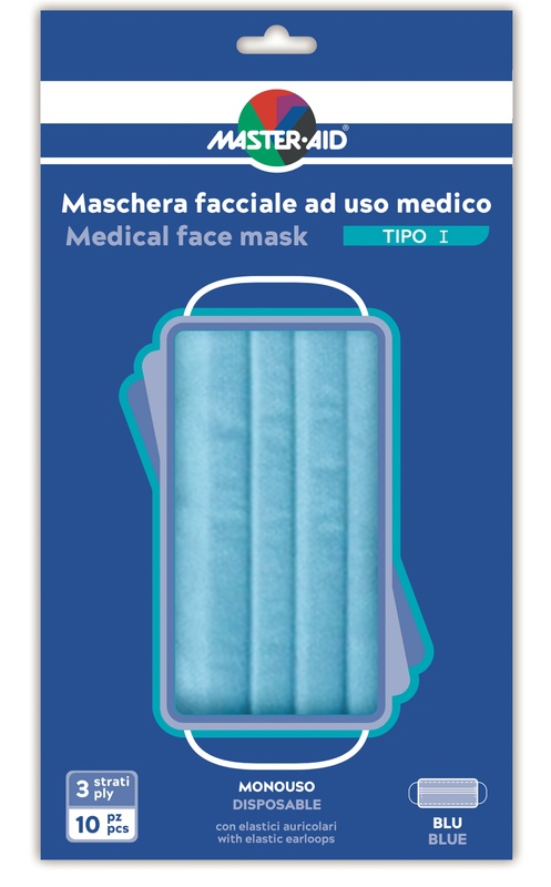 MASTER-AID MASCHERINA CHIRURGICA TIPO I MONOUSO 10 PEZZI - Farmacia Murachelli Di Putelli dr. Giovanni