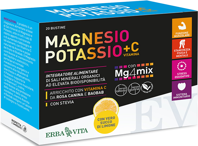 MAGNESIO POTASSIO +C VITAMINA GUSTO LIMONE 20 BUSTINE DA 3,8 G - Farmacia Murachelli Di Putelli dr. Giovanni