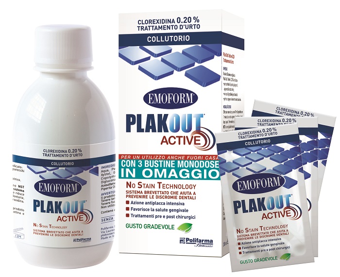 EMOFORM PLAK OUT ACTIVE 0,20% 200 ML + 3 BUSTE - Farmacia Murachelli Di Putelli dr. Giovanni