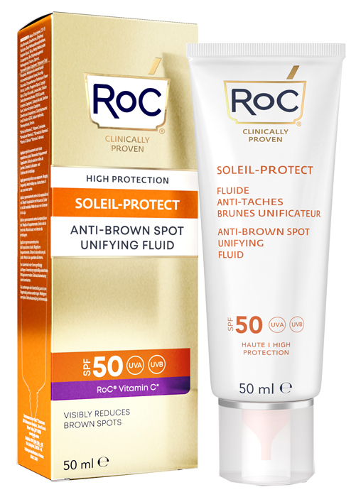 ROC FLUIDO SOLARE VISO SPF 50+ ANTIMACCHIE BRUNE  50 ML - Farmacia Murachelli Di Putelli dr. Giovanni
