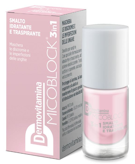 DERMOVITAMINA MICOBLOCK 3 IN 1 SMALTO IDRATANTE E TRASPIRANTE ROSA CHIARO 5 ML - Farmacia Murachelli Di Putelli dr. Giovanni