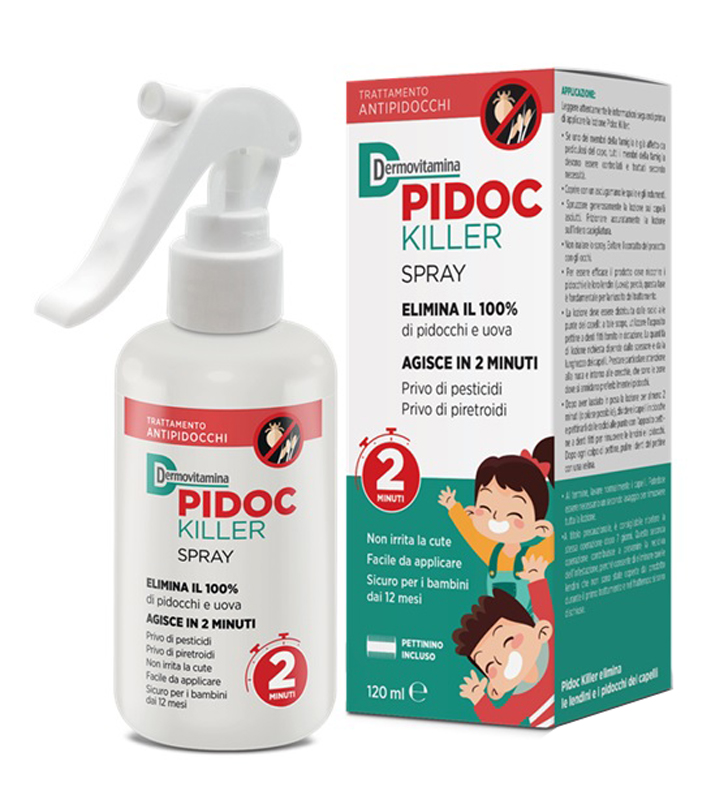DERMOVITAMINA PIDOC KILLER SPRAY 120 ML PETTININO INCLUSO - Farmacia Murachelli Di Putelli dr. Giovanni