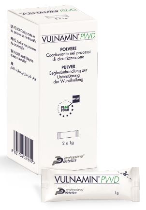 VULNAMIN PWD MEDICAZIONE INTERATTIVA IN POLVERE DI SODIO JALURONATO E AMINOACIDI 2 STICK PACK - Farmacia Murachelli Di Putelli dr. Giovanni