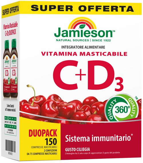 JAMIESON DUOPACK VITAMINA C+D 150 COMPRESSE - Farmacia Murachelli Di Putelli dr. Giovanni