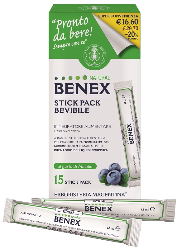 BENEX BEVIBILE 15 STICK DA 12 ML TAGLIO PREZZO - Farmacia Murachelli Di Putelli dr. Giovanni