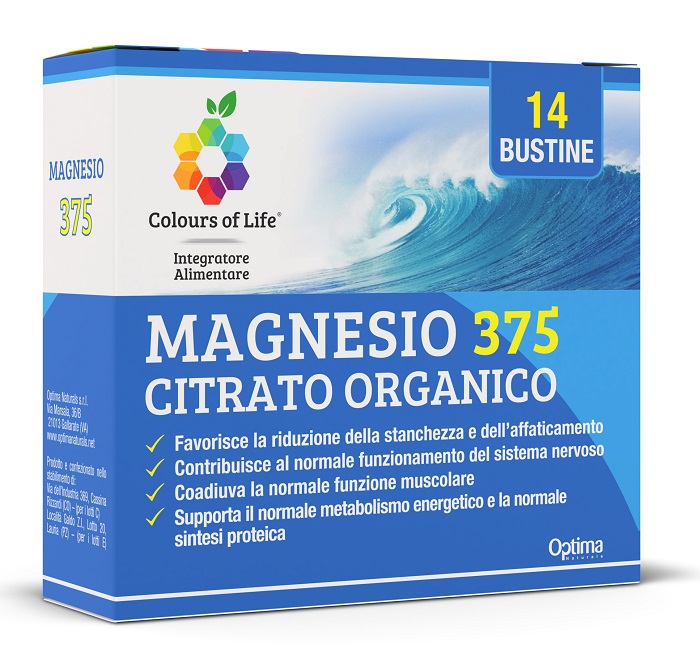 COLOURS OF LIFE MAGNESIO 375 CITRATO ORGANICO 14 BUSTINE DA 4 G - Farmacia Murachelli Di Putelli dr. Giovanni