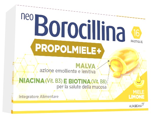 NEOBOROCILLINA PROPOLMIELE+ MIELE/LIMONE 16 PASTIGLIE - Farmacia Murachelli Di Putelli dr. Giovanni