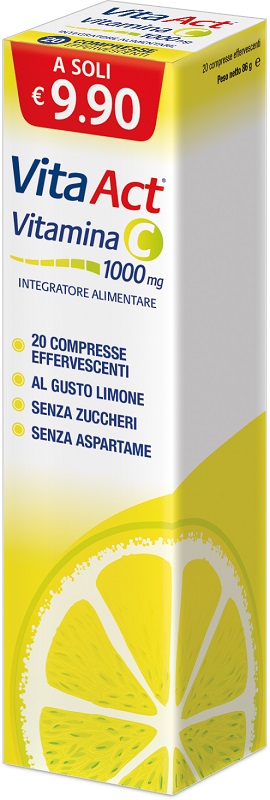 VITA ACT VITAMINA C 1000MG 20 COMPRESSE EFFERVESCENTI LIMONE - Farmacia Murachelli Di Putelli dr. Giovanni