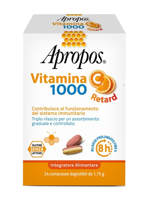 APROPOS VITAMINA C 1000 A RILASCIO PROLUNGATO 24 COMPRESSE DEGLUTIBILI - Farmacia Murachelli Di Putelli dr. Giovanni