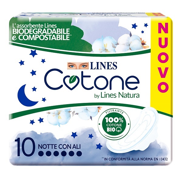 LINES COTONE BIO ULTRA NOTTE 10 PEZZI - Farmacia Murachelli Di Putelli dr. Giovanni