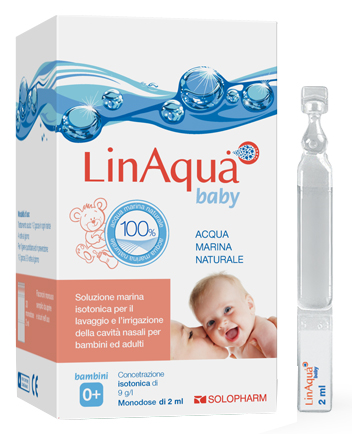 SOLUZIONE ISOTONICA PER LAVAGGI NASALI LINAQUA BABY 30 FLACONCINI MONODOSE 2ML - Farmacia Murachelli Di Putelli dr. Giovanni