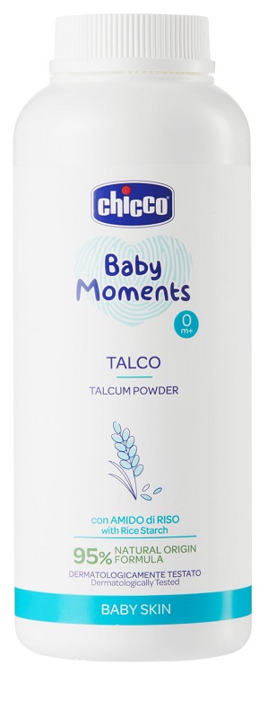CHICCO BABY MOMENTS TALCO IN POLVERE CON AMIDO DI RISO 150 G - Farmacia Murachelli Di Putelli dr. Giovanni