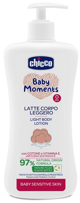 CHICCO BABY MOMENTS LATTE CORPO SENSITIVE LEGGERO 500 ML - Farmacia Murachelli Di Putelli dr. Giovanni