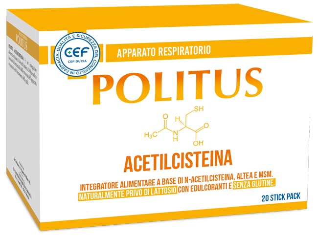 CEF POLITUS ACETILCISTEINA 20 STICK PACK - Farmacia Murachelli Di Putelli dr. Giovanni
