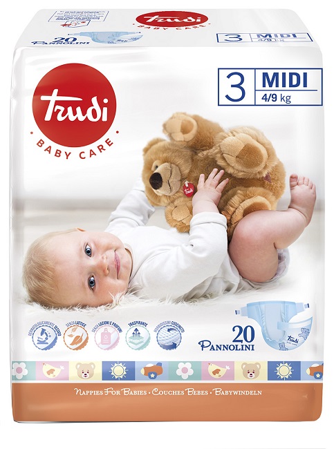 TRUDI BABY CARE PANNOLINO BAMBINI MIDI 4/9 KG 20 PEZZI - Farmacia Murachelli Di Putelli dr. Giovanni