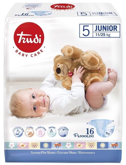 TRUDI BABY CARE PANNOLINO BAMBINI JUNIOR 11/25 KG 16 PEZZI - Farmacia Murachelli Di Putelli dr. Giovanni