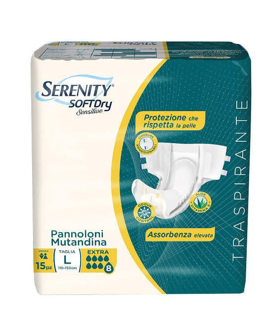 PANNOLONE MUTANDINA SERENITY SD SENSITIVE EXTRA L 15 PEZZI - Farmacia Murachelli Di Putelli dr. Giovanni