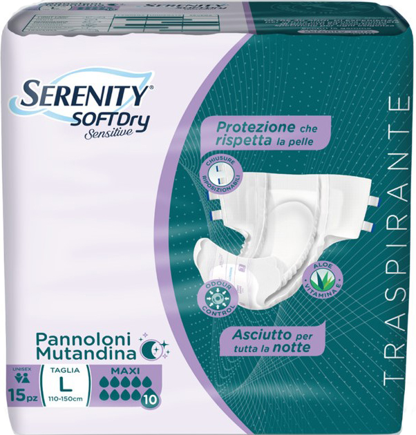 PANNOLONE MUTANDINA SERENITY SD SENSITIVE MAXI L 15 PEZZI - Farmacia Murachelli Di Putelli dr. Giovanni