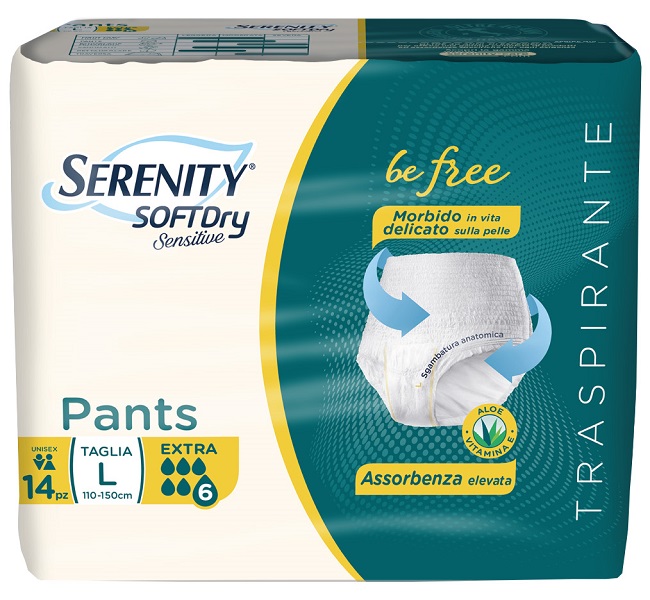 SERENITY PANTS SD SENSITIVE BE FREE EXTRA L 14 PEZZI - Farmacia Murachelli Di Putelli dr. Giovanni