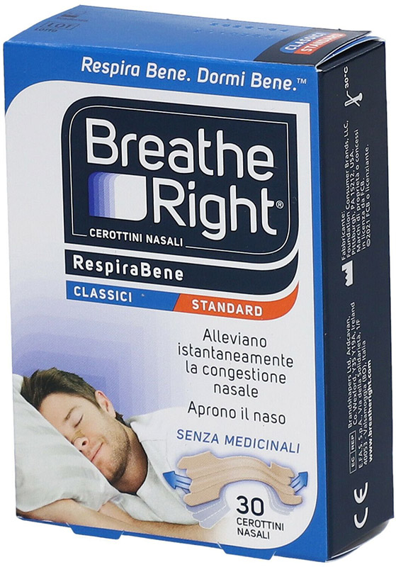 CEROTTI NASALI BREATHE RIGHT CLASSICI 30 PEZZI - Farmacia Murachelli Di Putelli dr. Giovanni