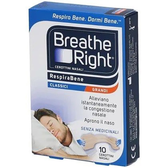 CEROTTI NASALI BREATHE RIGHT CLASSICI GRANDI 10 PEZZI - Farmacia Murachelli Di Putelli dr. Giovanni