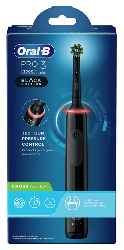 ORALB PRO3 BLACK CROSSACTION SPAZZOLINO ELETTRICO - Farmacia Murachelli Di Putelli dr. Giovanni