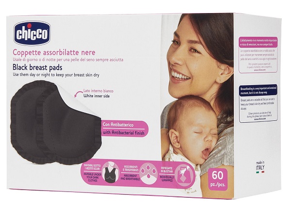CHICCO COPPETTA ASSORBILATTE ANTIBATTERICA NERA 60 PEZZI - Farmacia Murachelli Di Putelli dr. Giovanni
