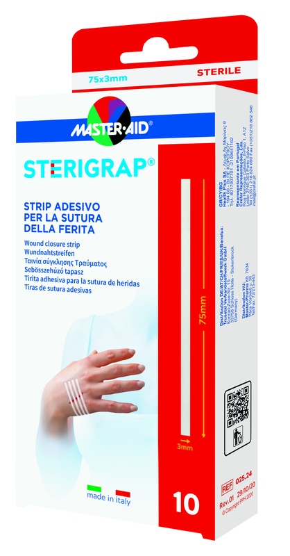 MASTER-AID STERIGRAP STRIP ADESIVO SUTURA FERITE 75X3 MM 10 PEZZI - Farmacia Murachelli Di Putelli dr. Giovanni