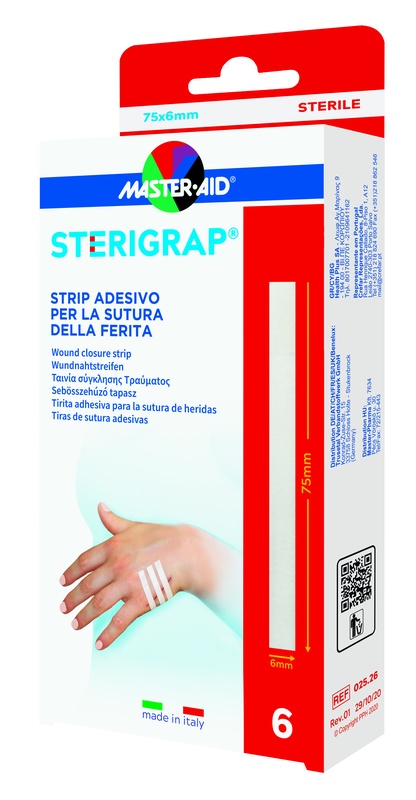 MASTER-AID STERIGRAP STRIP ADESIVO SUTURA FERITE 75X6 MM 6 PEZZI - Farmacia Murachelli Di Putelli dr. Giovanni