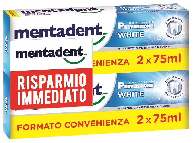 MENTADENT P WHITE BIT 2 X 75 ML - Farmacia Murachelli Di Putelli dr. Giovanni