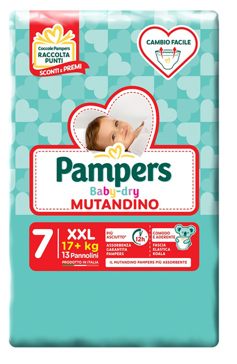 PANNOLINI MUTANDADINA PAMPERS BABYDRY XXL SMALL PACK 13 PEZZI - Farmacia Murachelli Di Putelli dr. Giovanni
