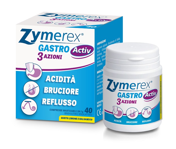 ZYMEREX GASTRO ACTIV 3 AZIONI 40 COMPRESSE MASTICABILI - Farmacia Murachelli Di Putelli dr. Giovanni
